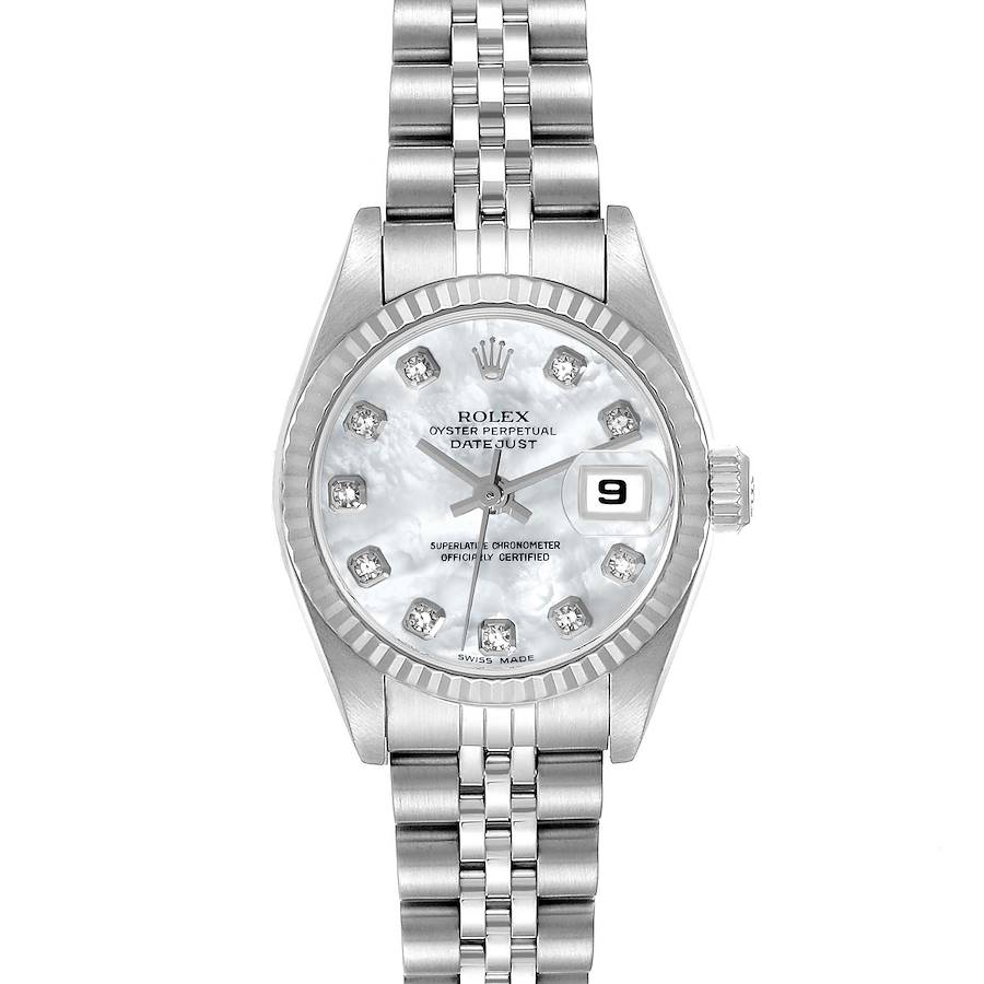 Rolex Datejust Steel White Gold Mother of Pearl Diamond Ladies Watch 79174 SwissWatchExpo