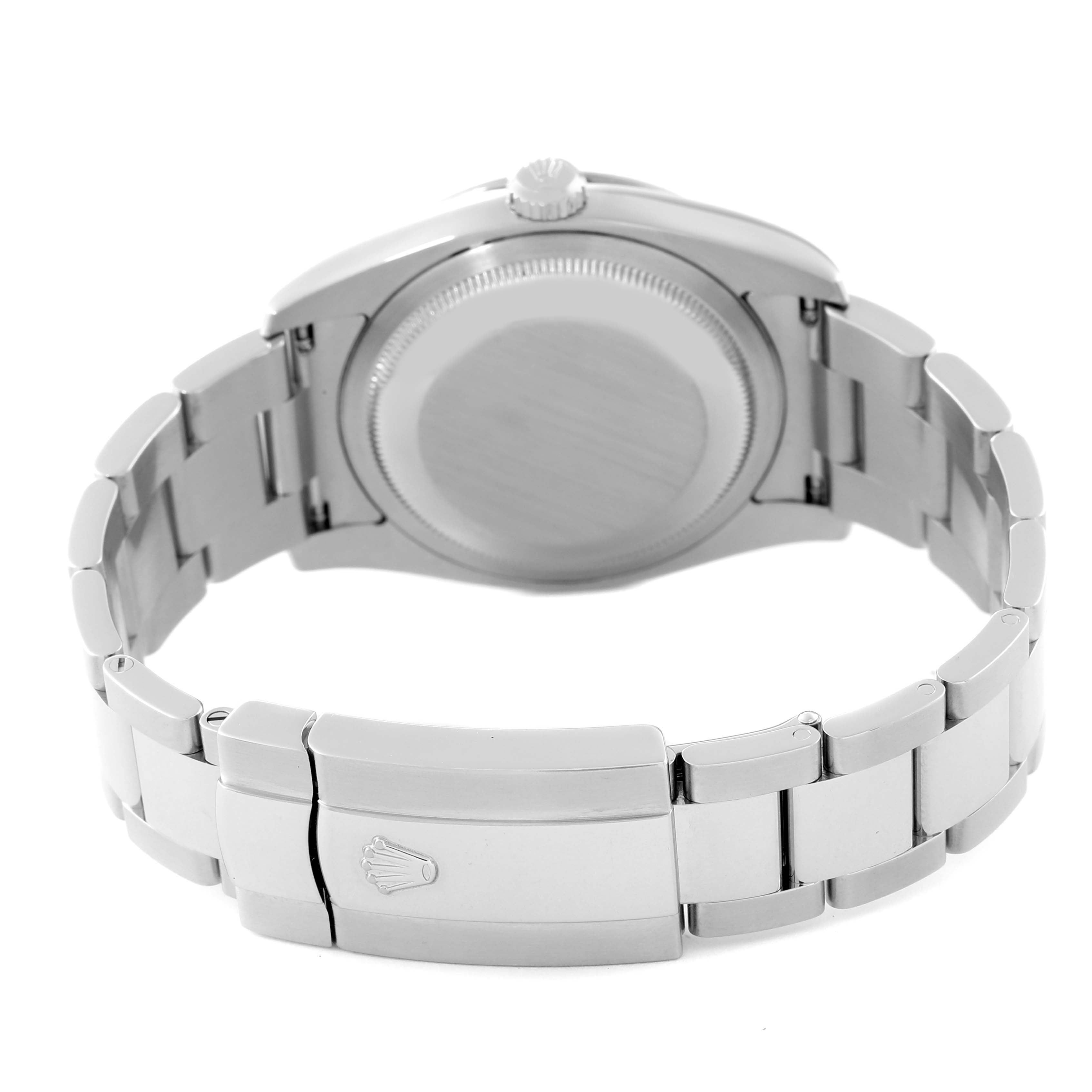 This image shows the back view of the Rolex Turn-o-Graph 116264 Men's Stainless Steel Black Dial 116264 Men's Stainless Steel Black Dial watch, highlighting the clasp and bracelet.