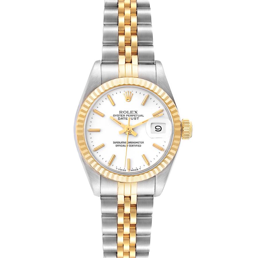 Rolex Datejust White Dial Steel Yellow Gold Ladies Watch 69173 SwissWatchExpo