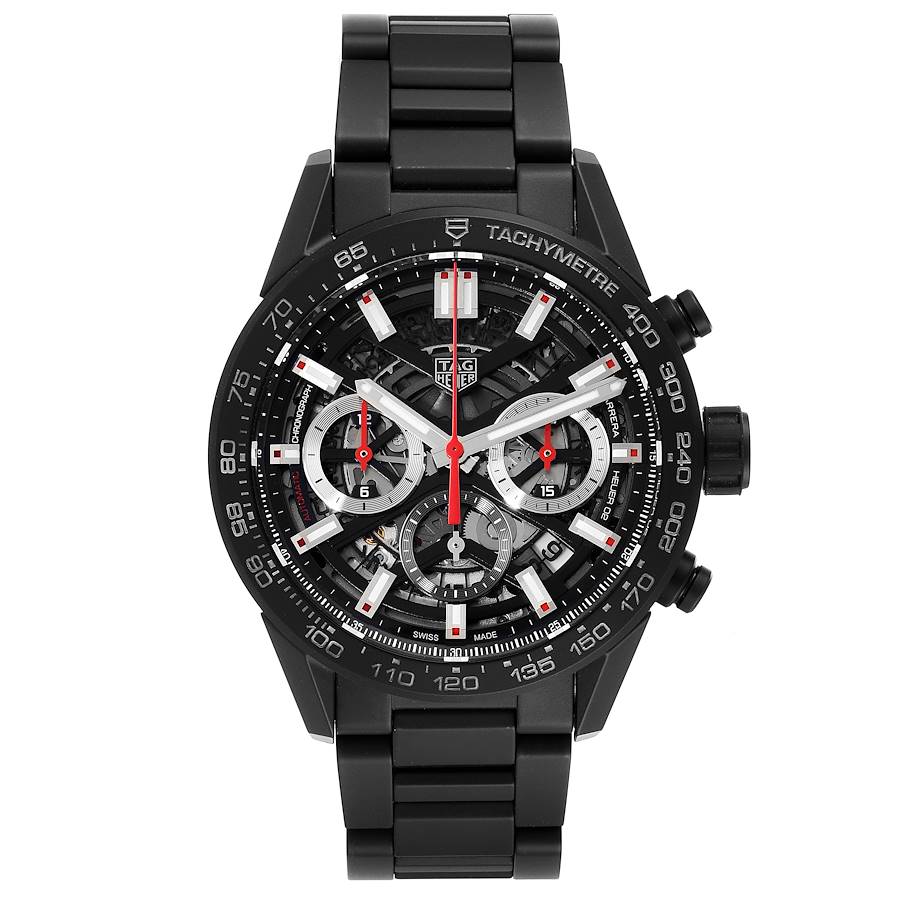 TAG Heuer Carrera Calibre 02 Skeleton Ceramic Watch CBG2090 Unworn SwissWatchExpo