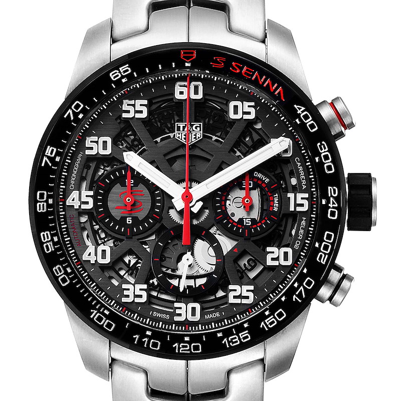 Tag Heuer Carrera Senna Special Edition Chronograph Watch CBG2013 Unworn SwissWatchExpo