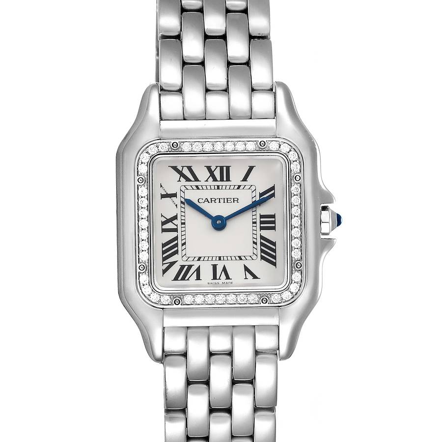 Cartier Panthere Medium Steel Diamond Ladies Watch W4PN0008 Unworn SwissWatchExpo