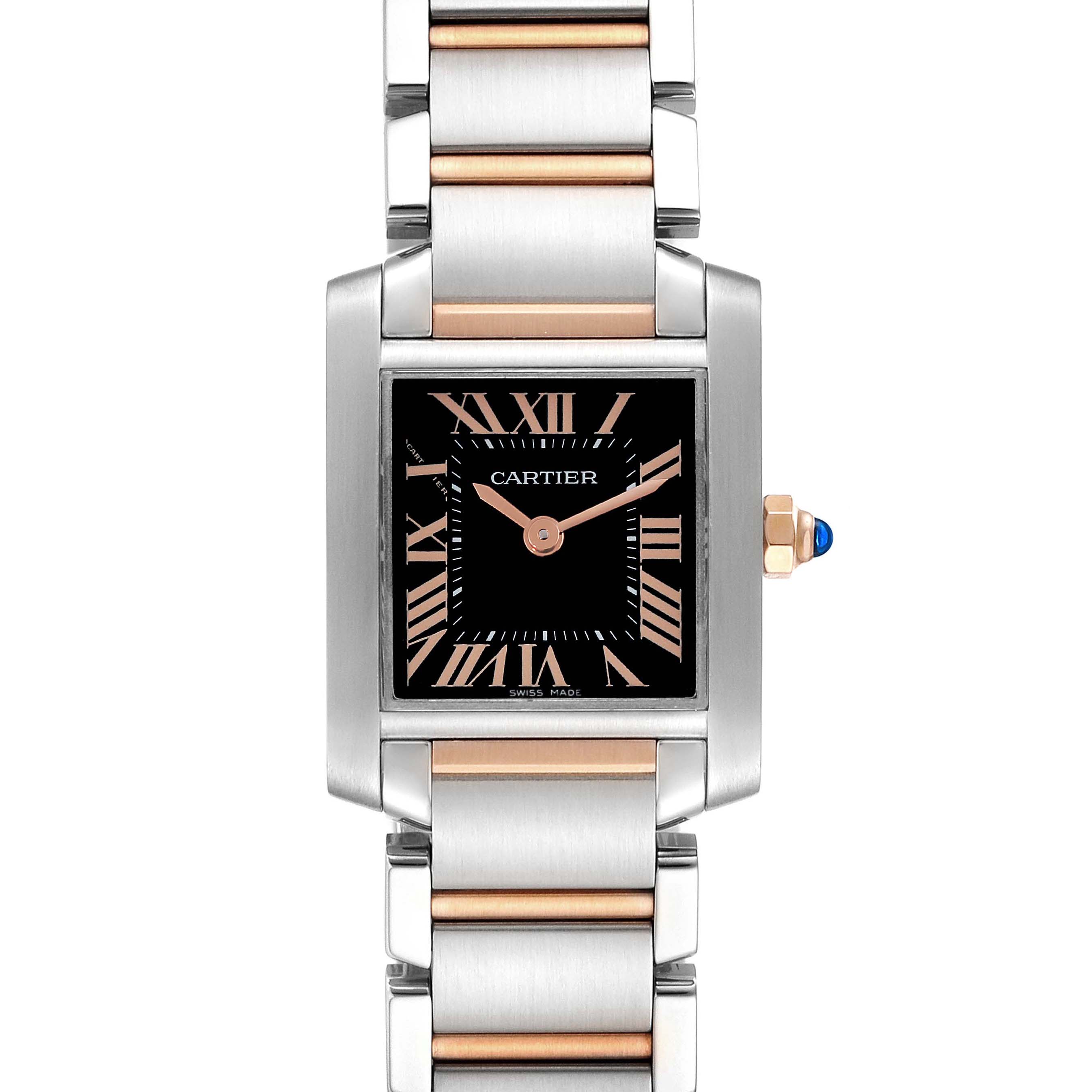 Cartier Women's WE110004 'Tank Francaise' 18K Rose Gold Diamond Steel Watch