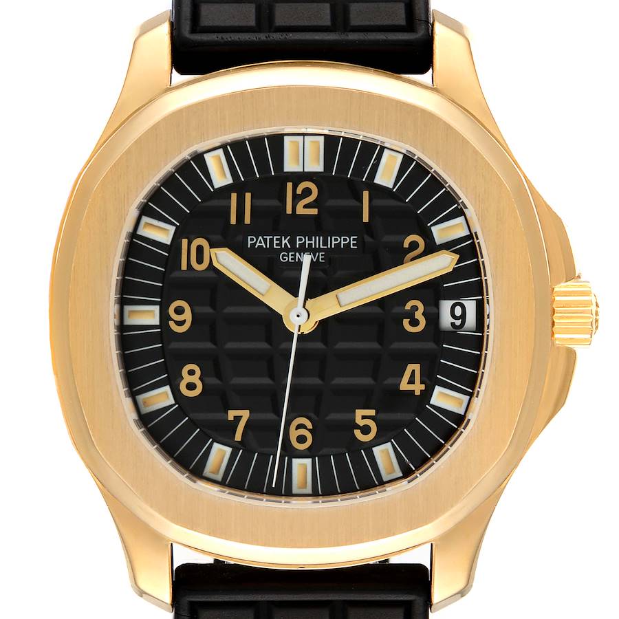 Patek Philippe Aquanaut Jumbo 38mm Yellow Gold Black Dial Mens Watch 5065 + STRAP/BUCKLE SwissWatchExpo