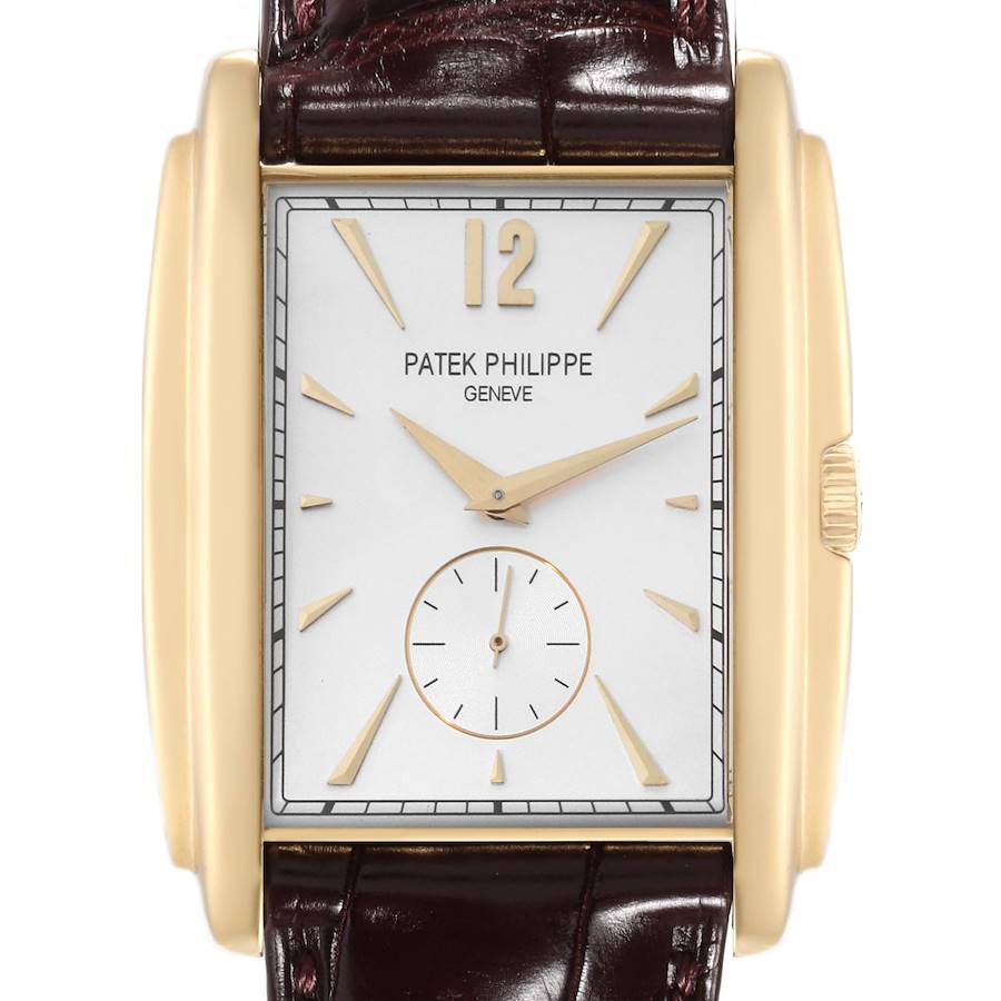 Patek Philippe Gondolo Small Seconds Yellow Gold Silver Dial Mens Watch 5124 SwissWatchExpo