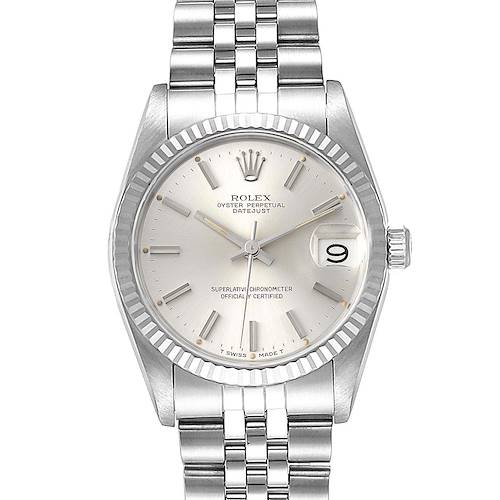 Photo of Rolex Datejust Midsize 31 Steel White Gold Silver Dial Ladies Watch 68274