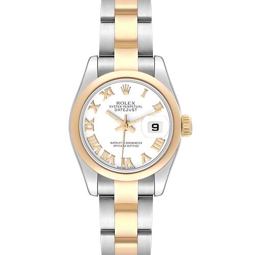 Photo of Rolex Datejust White Roman Dial Steel Yellow Gold Ladies Watch 179163