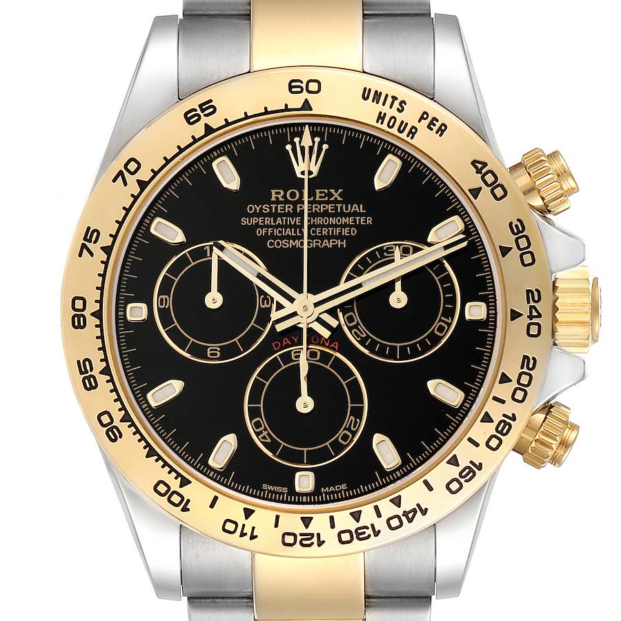 Rolex Daytona Steel Yellow Gold Black Dial Mens Watch 116503 Box Card SwissWatchExpo