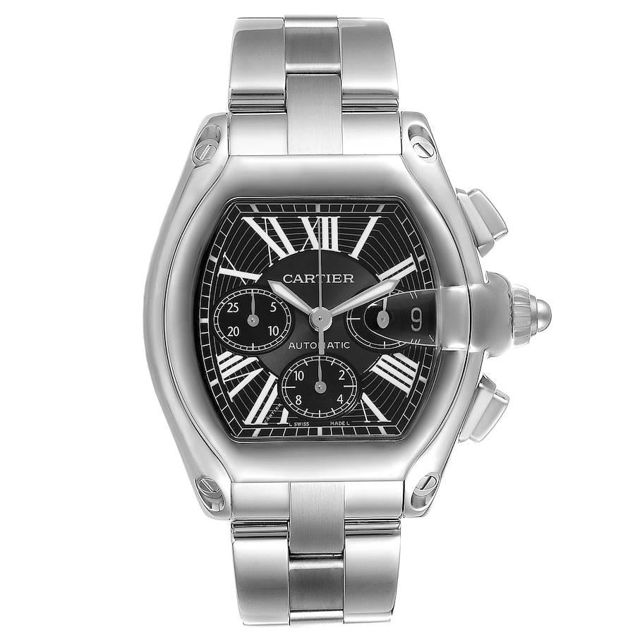 Cartier Roadster XL Chronograph Black Dial Steel Mens Watch