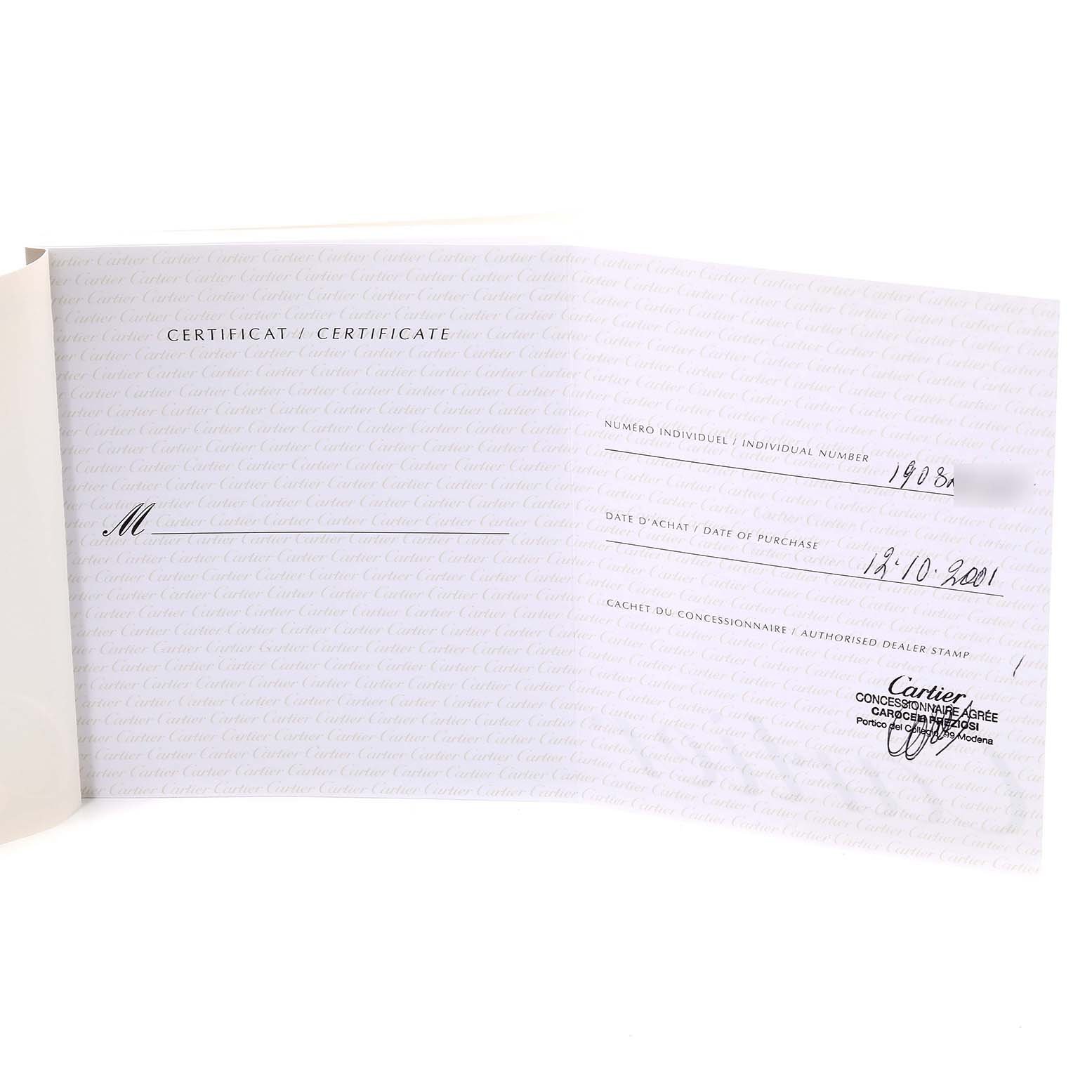 This image shows the certificate of Best Quality
ity and purchase details for a Cartier Tank Francaise W51007Q4 Women
s Steel and Gold (two tone) Silver Dial W51007Q4 Women
s Steel and Gold (two tone) Silver Dial watch.