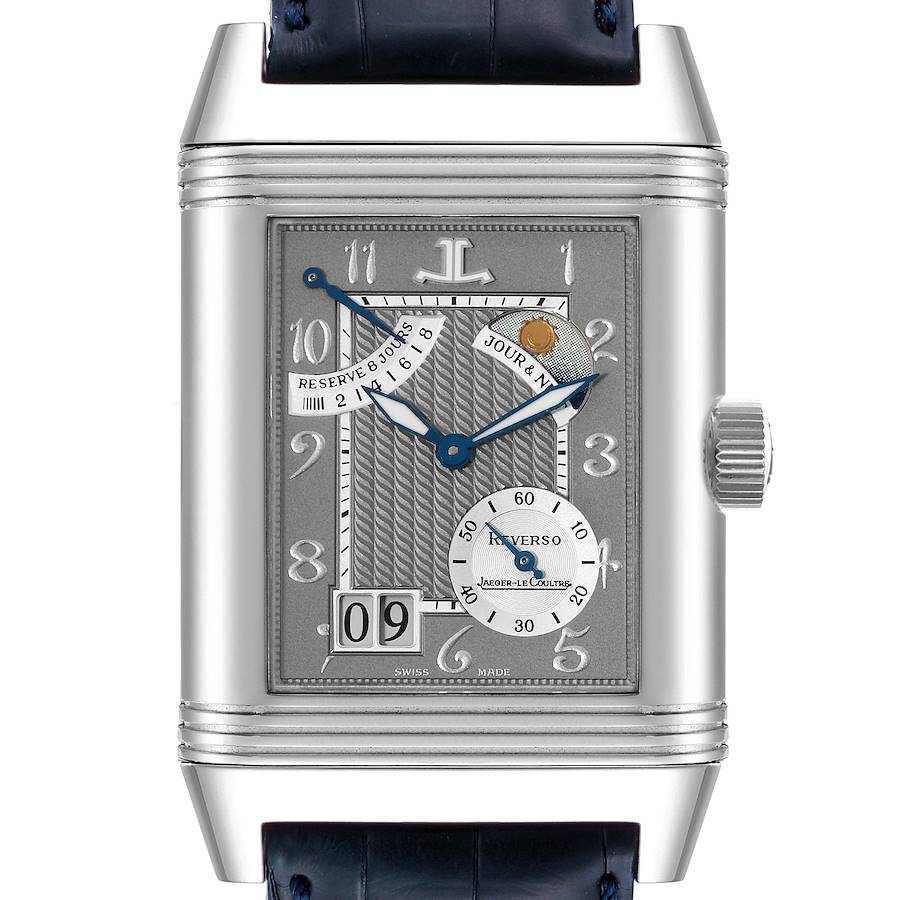 Jaeger LeCoultre Reverso Septantieme LE Platinum Mens Watch 240.6.19 Box Papers SwissWatchExpo