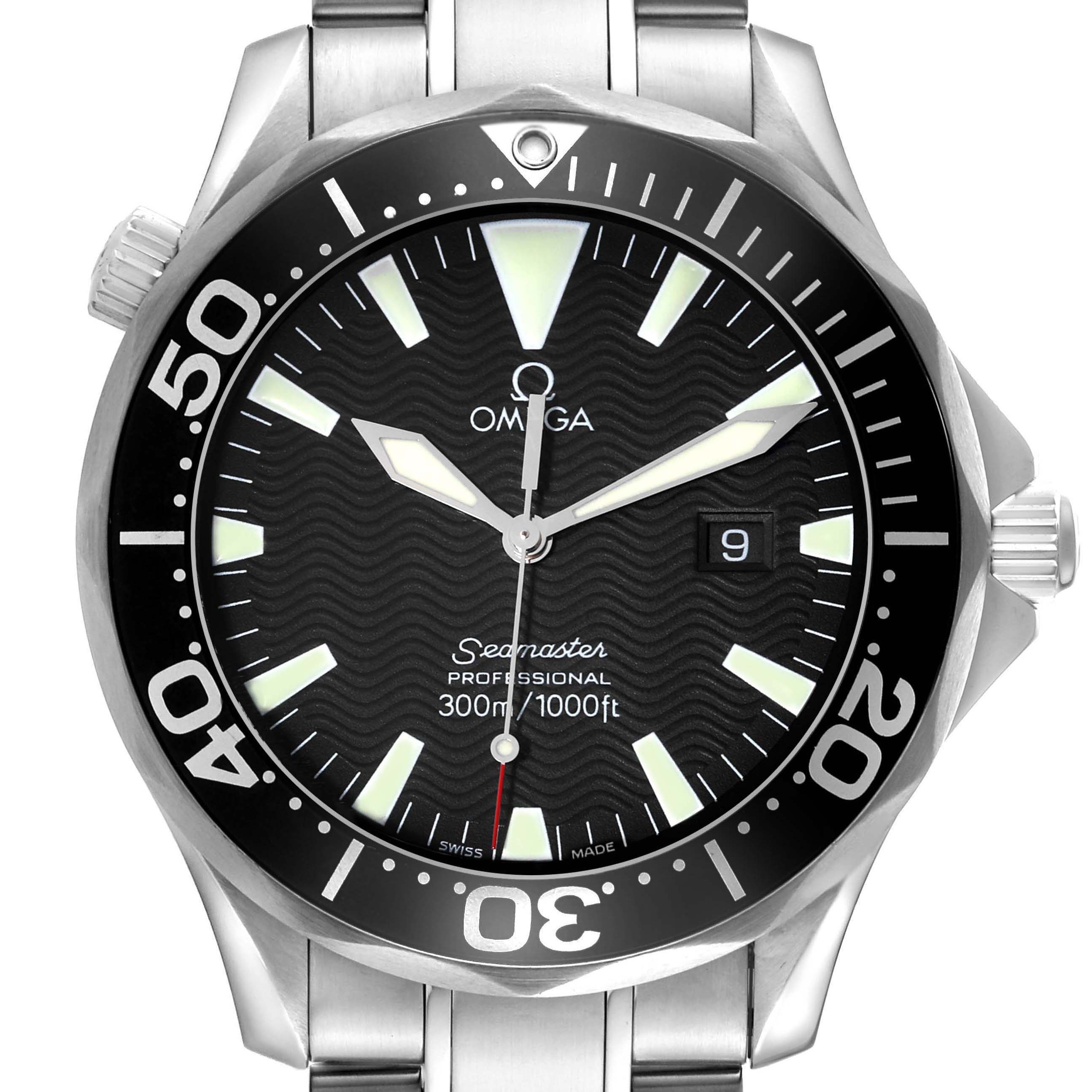 This image shows a frontal view of the Omega Seamaster model 2264.50.00, highlighting the dial, bezel, and part of the bracelet.