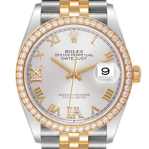 Photo of Rolex Datejust 36 Steel Yellow Gold Silver Diamond Dial 126283 Unworn