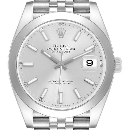 Photo of Rolex Datejust 41 Steel Rhodium Dial Mens Watch 126300 Box Card