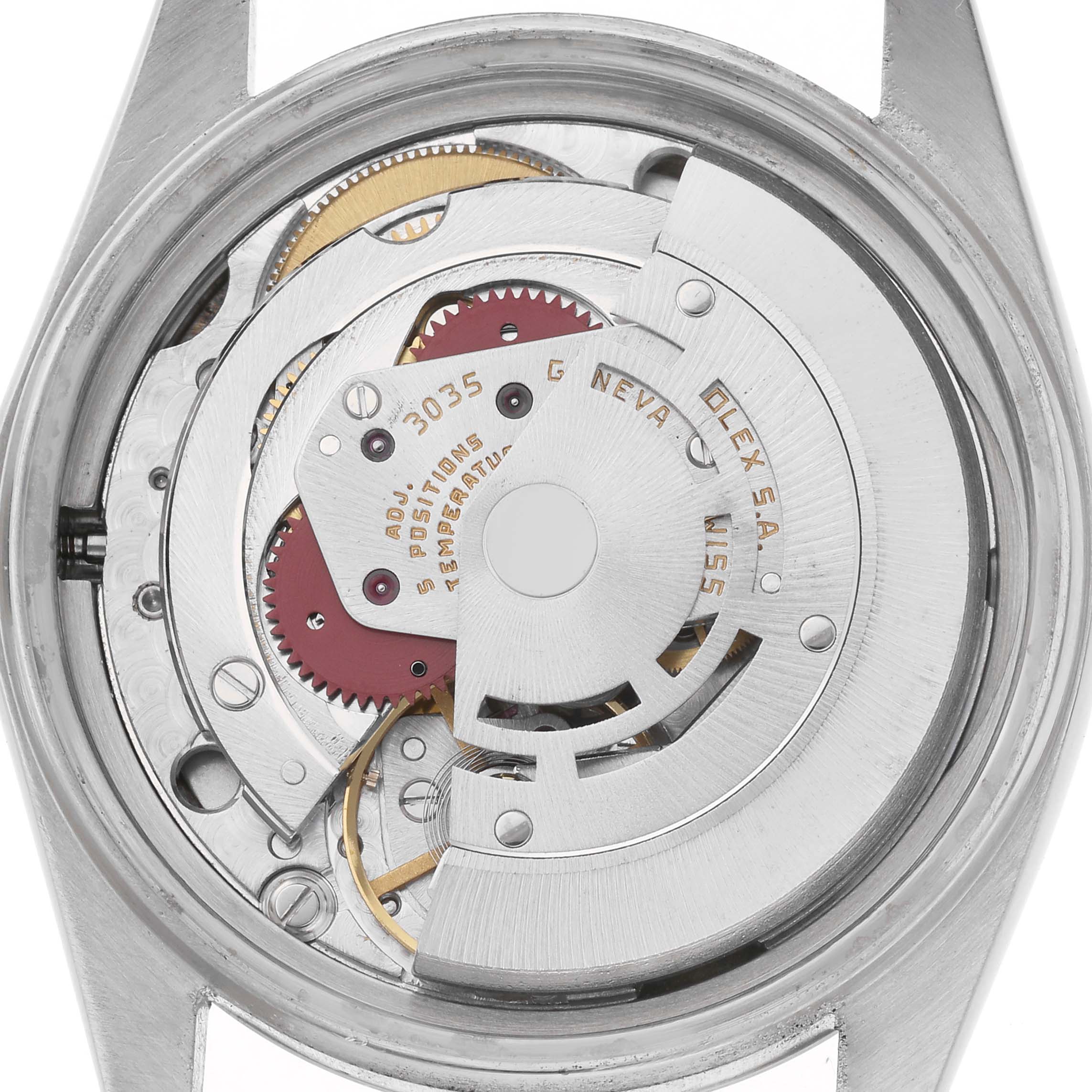 The image shows the movement of the Rolex Vintage Collection men's watch, model number 16014, from a back angle highlighting its internal mechanisms.