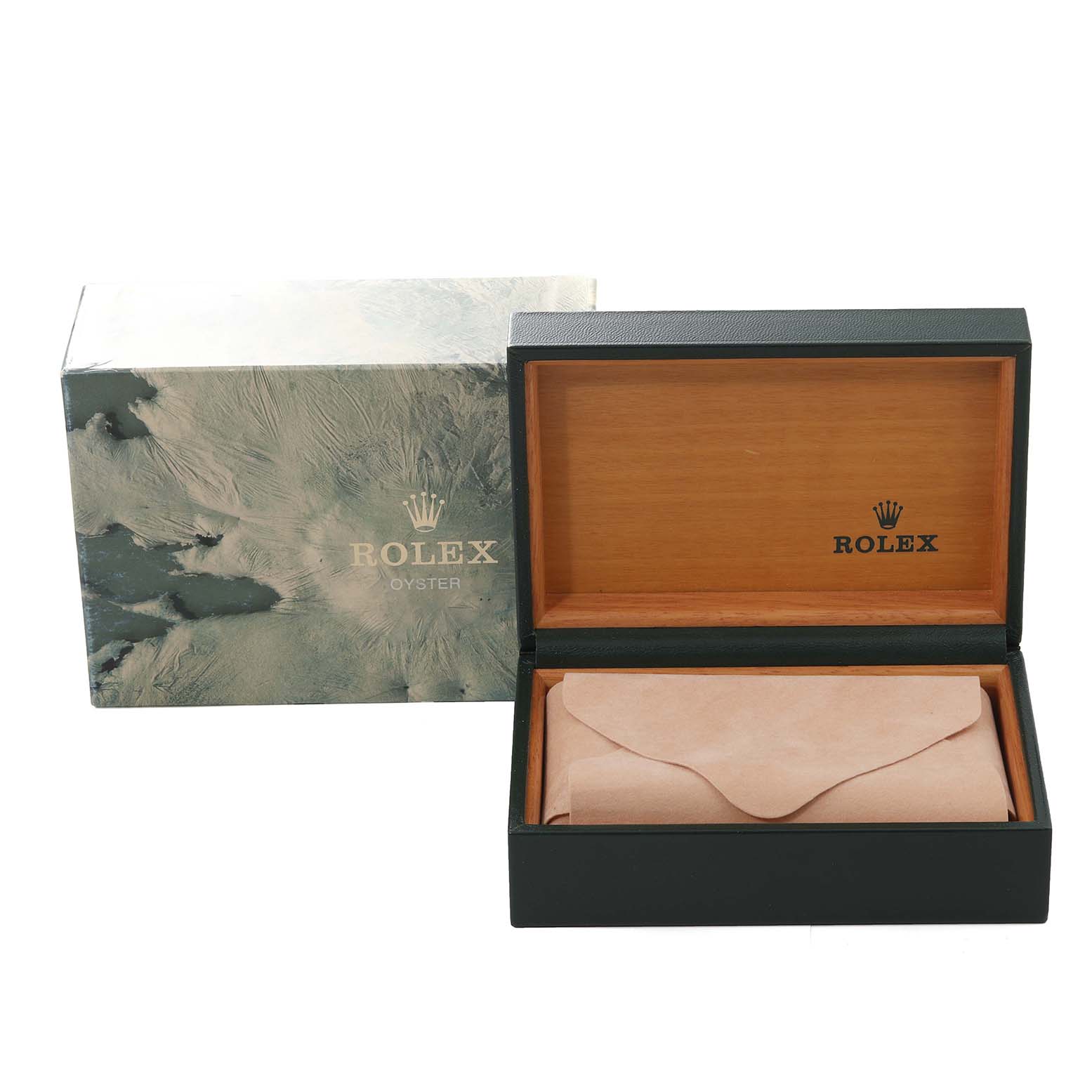 The image shows the packaging box and storage case for the Rolex Datejust 16233 Men's Steel and Gold (two tone) Champagne Dial 16233 Men's Steel and Gold (two tone) Champagne Dial model watch.