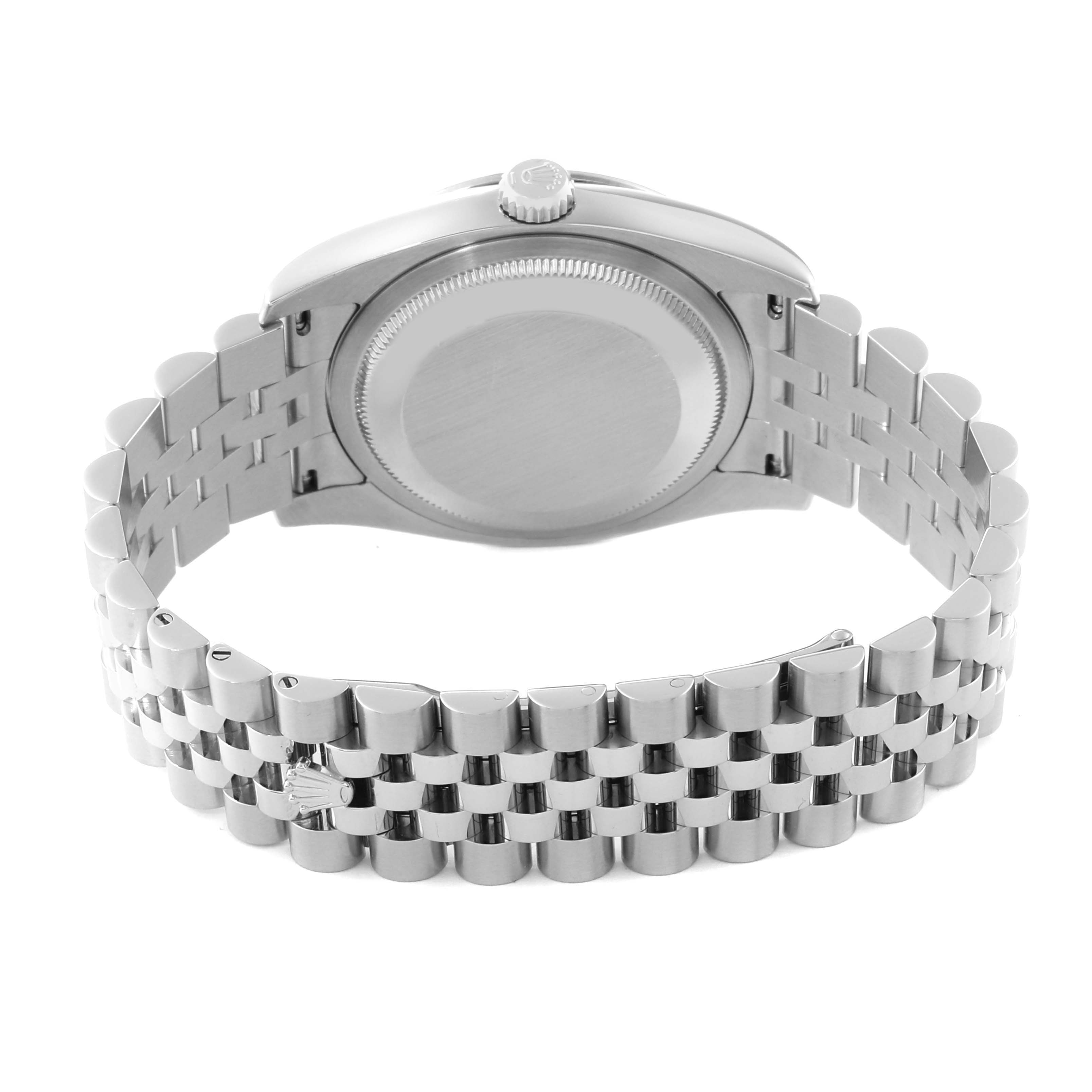 This image shows the back view and bracelet of a Rolex Turn-o-Graph 116264 Men's Stainless Steel Blue Dial 116264 Men's Stainless Steel Blue Dial watch.