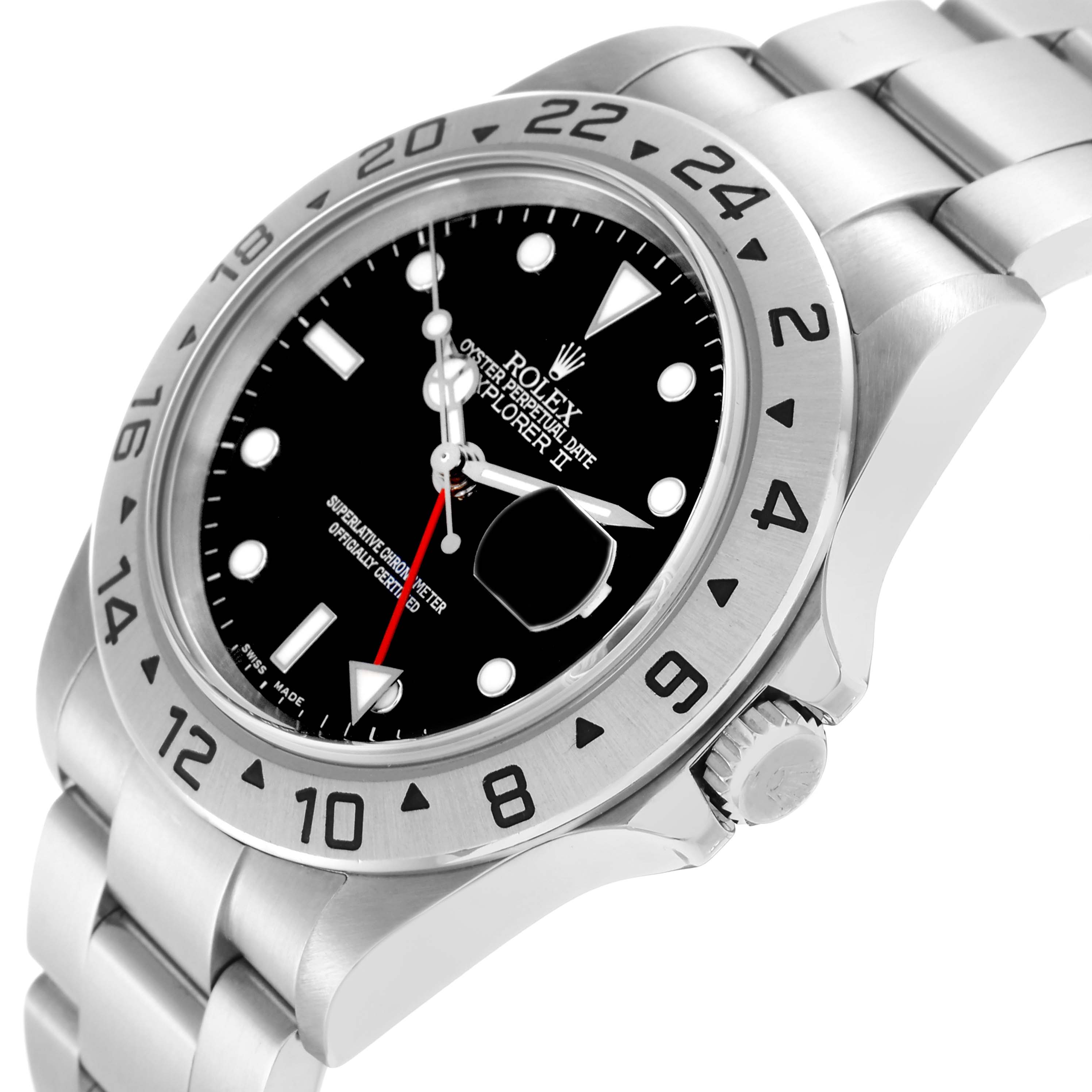 The image shows a Rolex Explorer model 216570 watch from an angled side view, highlighting the face, bezel, and part of the bracelet.
