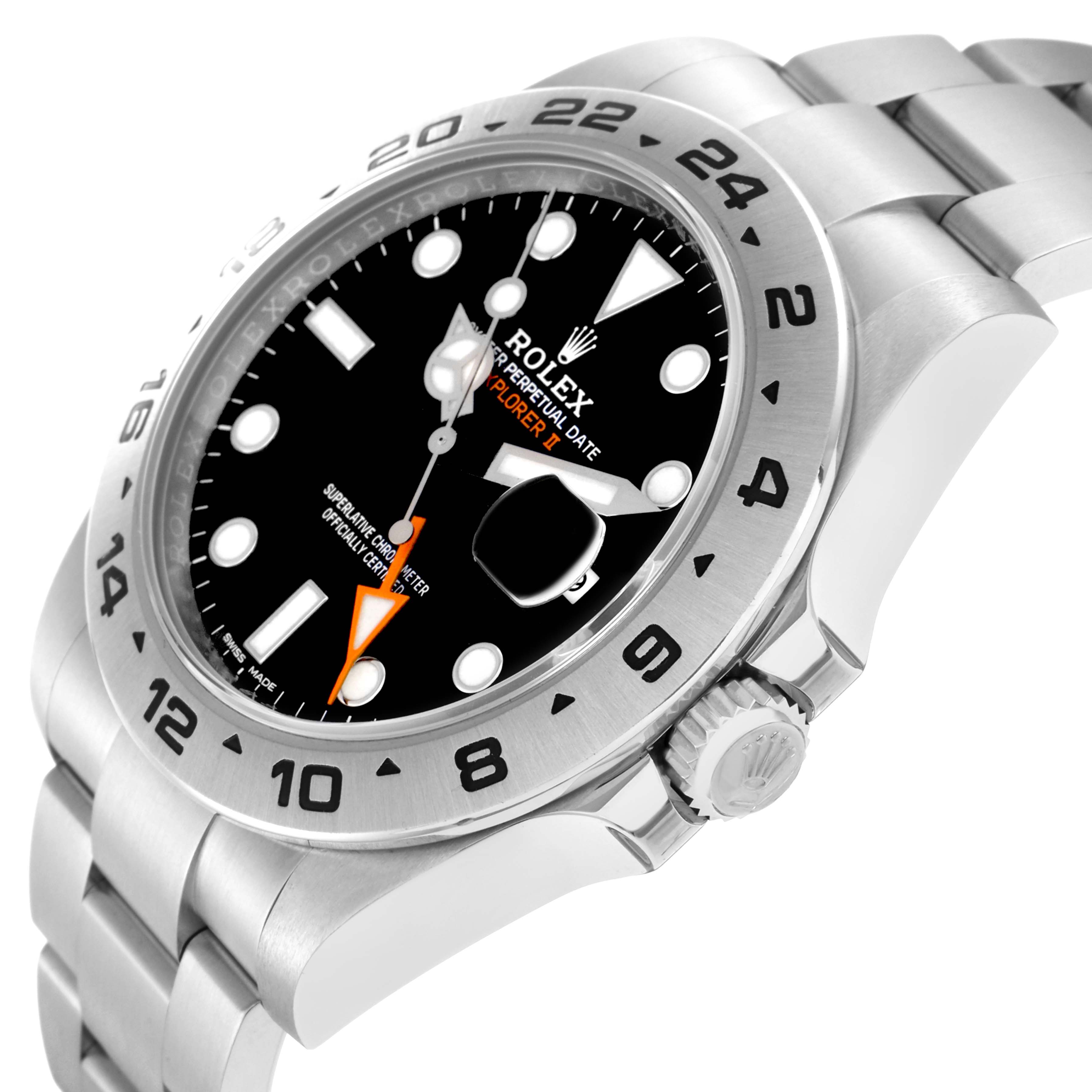 The image shows a Rolex Explorer model 216570 from a side angle highlighting the bezel, dial, crown, and part of the bracelet.