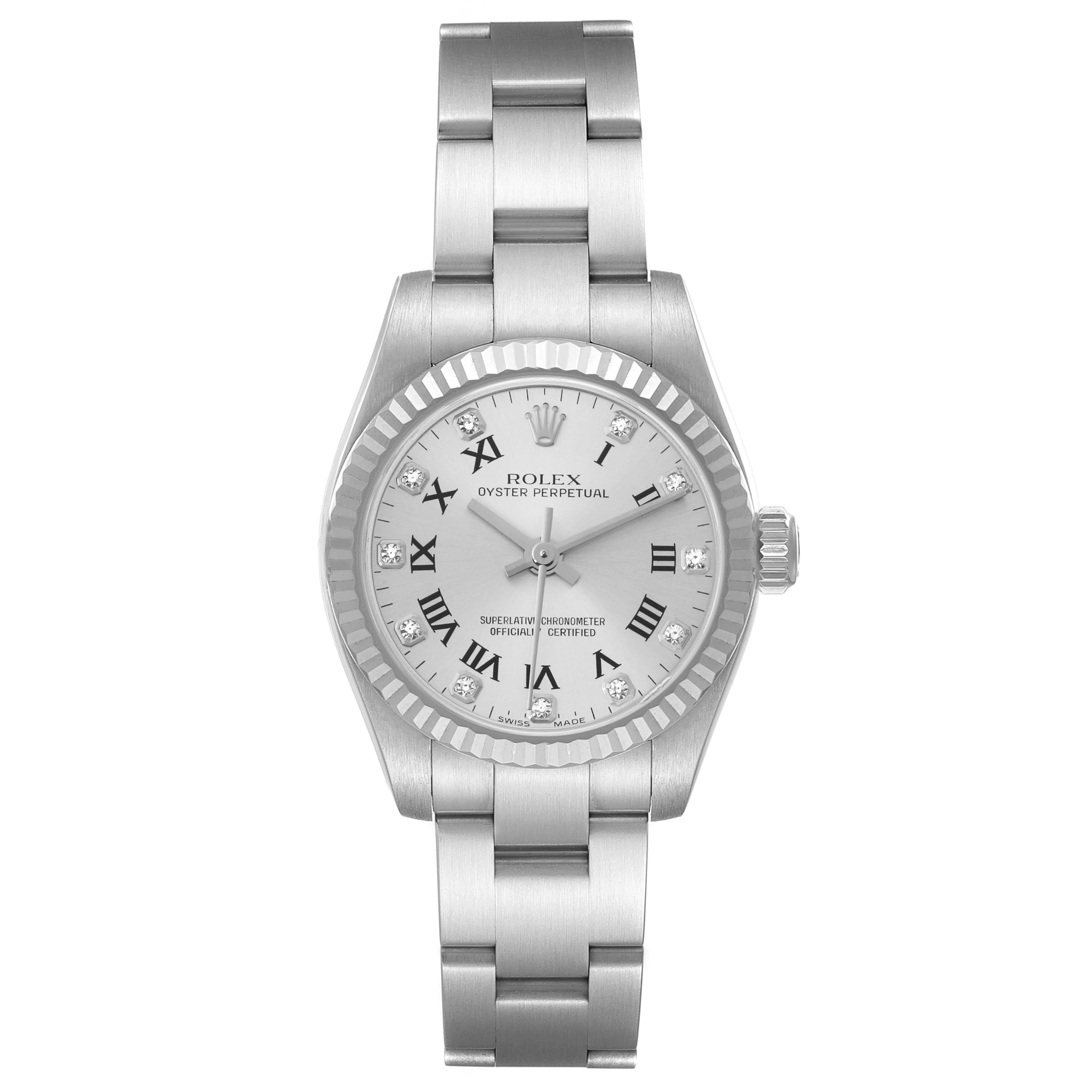 The Rolex Oyster Perpetual model 176234 men's watch is shown from a front angle, displaying the dial, bezel, crown, and bracelet.