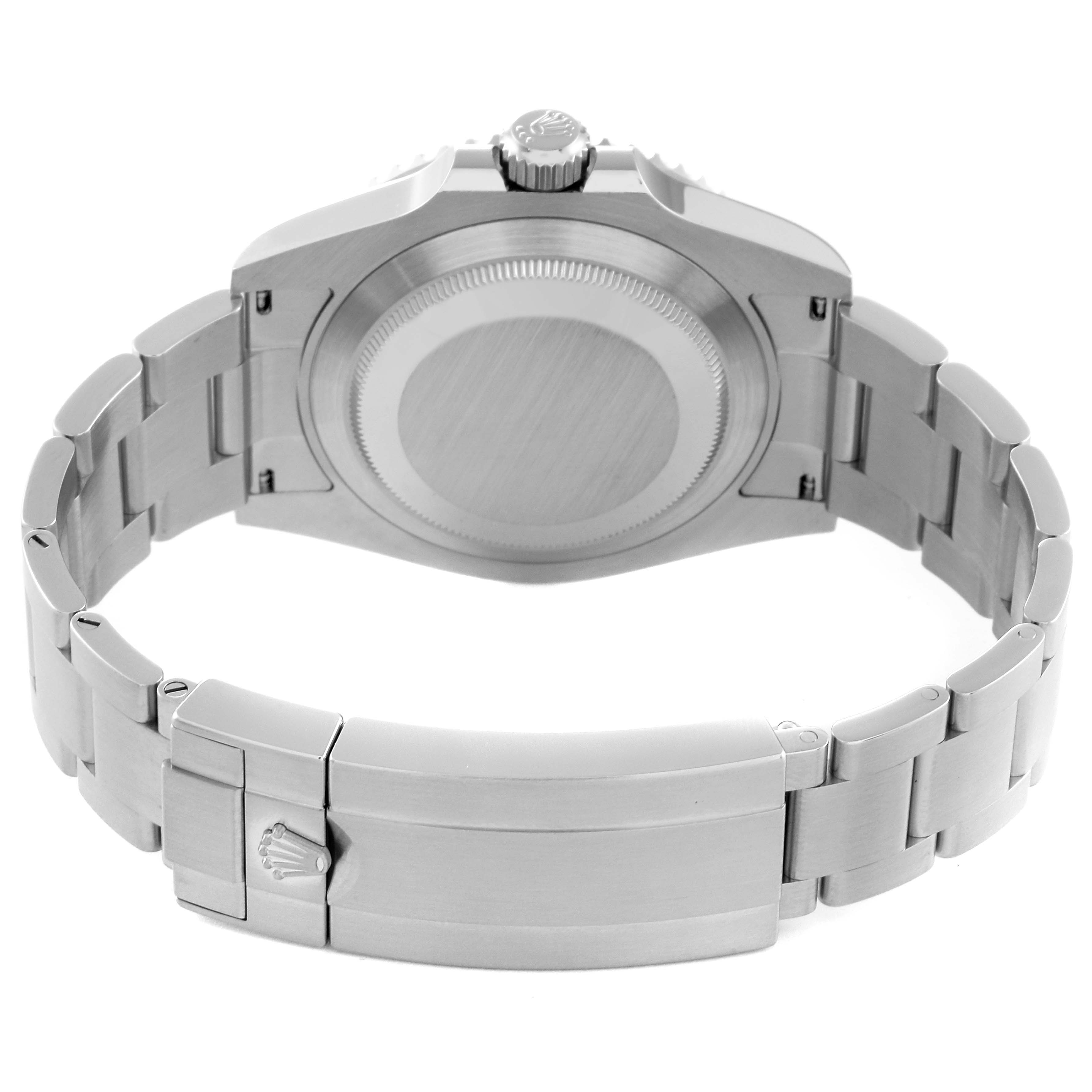 The image shows the back case and bracelet clasp of a Rolex Submariner 126610 Men
s Stainless Steel Black Dial 126610 Men
s Stainless Steel Black Dial watch from a rear angle.