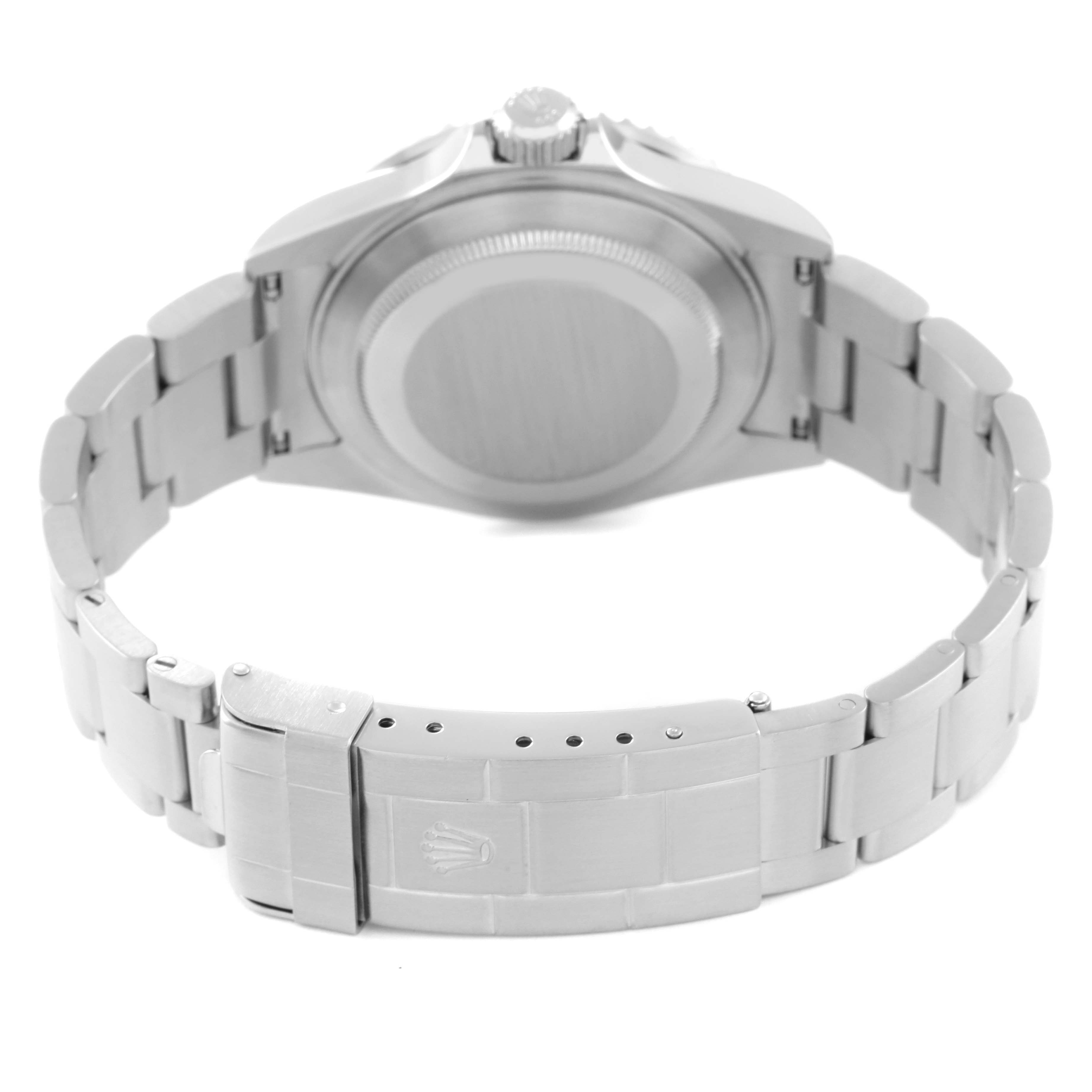 The image shows the back case and bracelet of a Rolex Submariner 16610 Men
s Stainless Steel Black Dial 16610 Men
s Stainless Steel Black Dial watch from a rear angle.