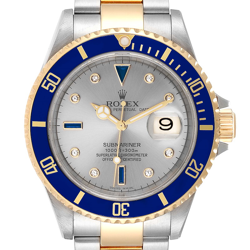 Rolex Submariner 18K Yellow Gold Blue Dial Mens Watch 16808 | SwissWatchExpo
