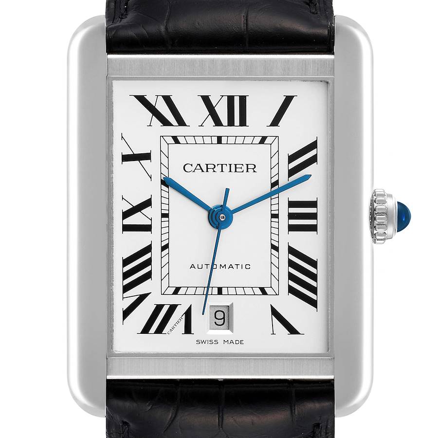 Cartier Tank Solo XL Automatic Stainless Steel Mens Watch WSTA0029 Card SwissWatchExpo