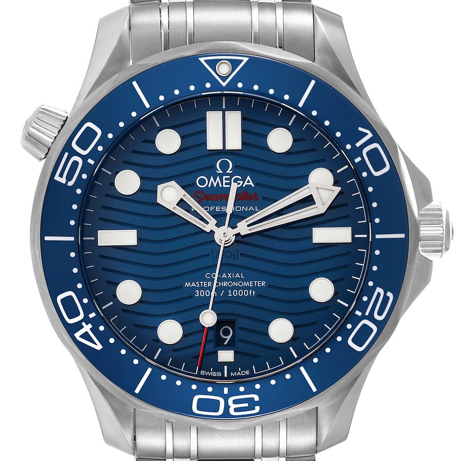 Omega Seamaster Diver 300M Blue Dial Mens Watch 210.30.42.20.03.001 Box Card SwissWatchExpo