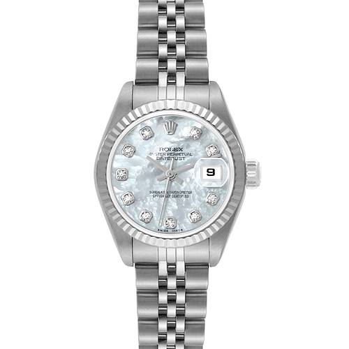 Photo of Rolex Datejust Steel White Gold Mother Of Pearl Diamond Ladies Watch 79174 Box Papers