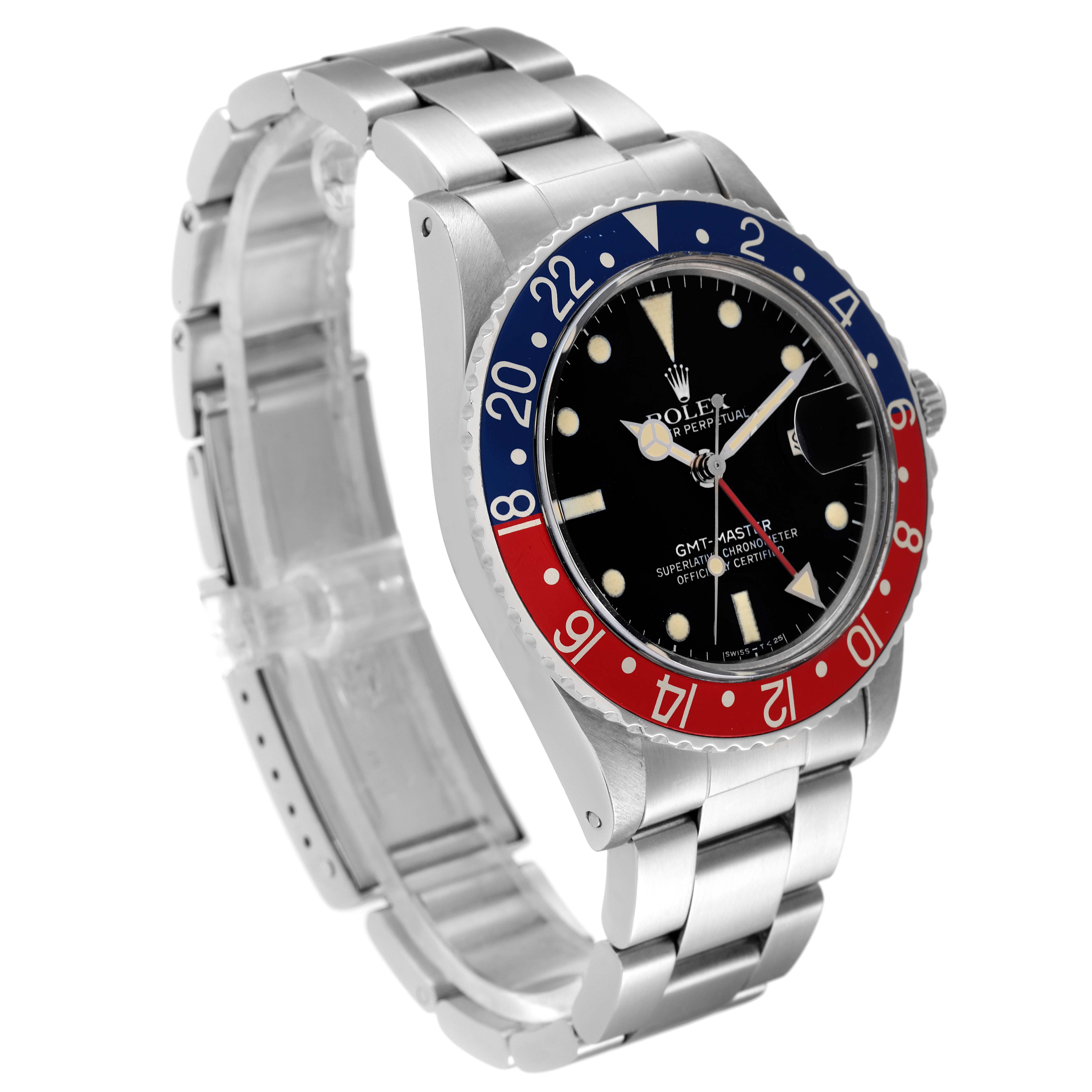 The Vintage Collection Rolex GMT-Master II watch is shown at a three-quarter angle, displaying the face, bezel, and bracelet.