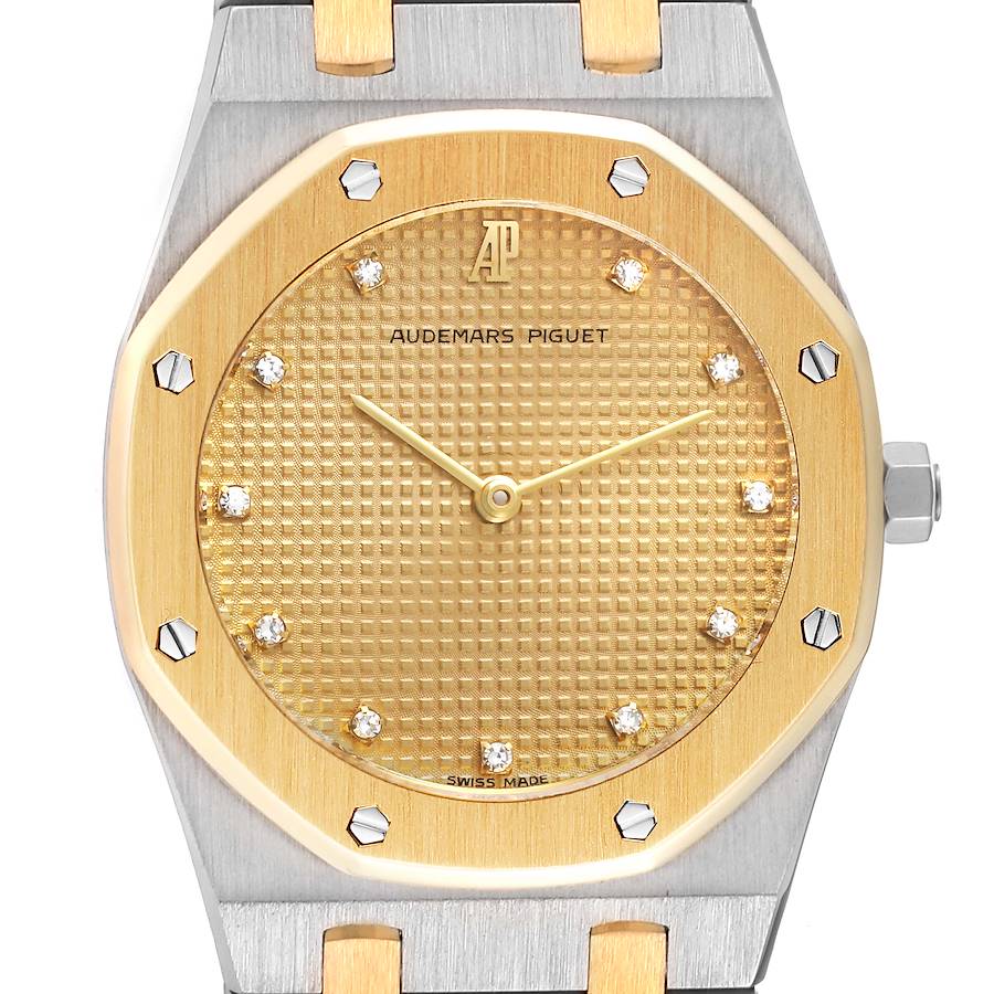 Audemars Piguet Royal Oak Steel Yellow Gold Diamond Mens Watch 56303SA SwissWatchExpo