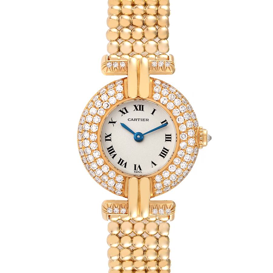 Cartier Colisee Yellow Gold Diamond Silver Dial Ladies Watch WB1018A8 SwissWatchExpo