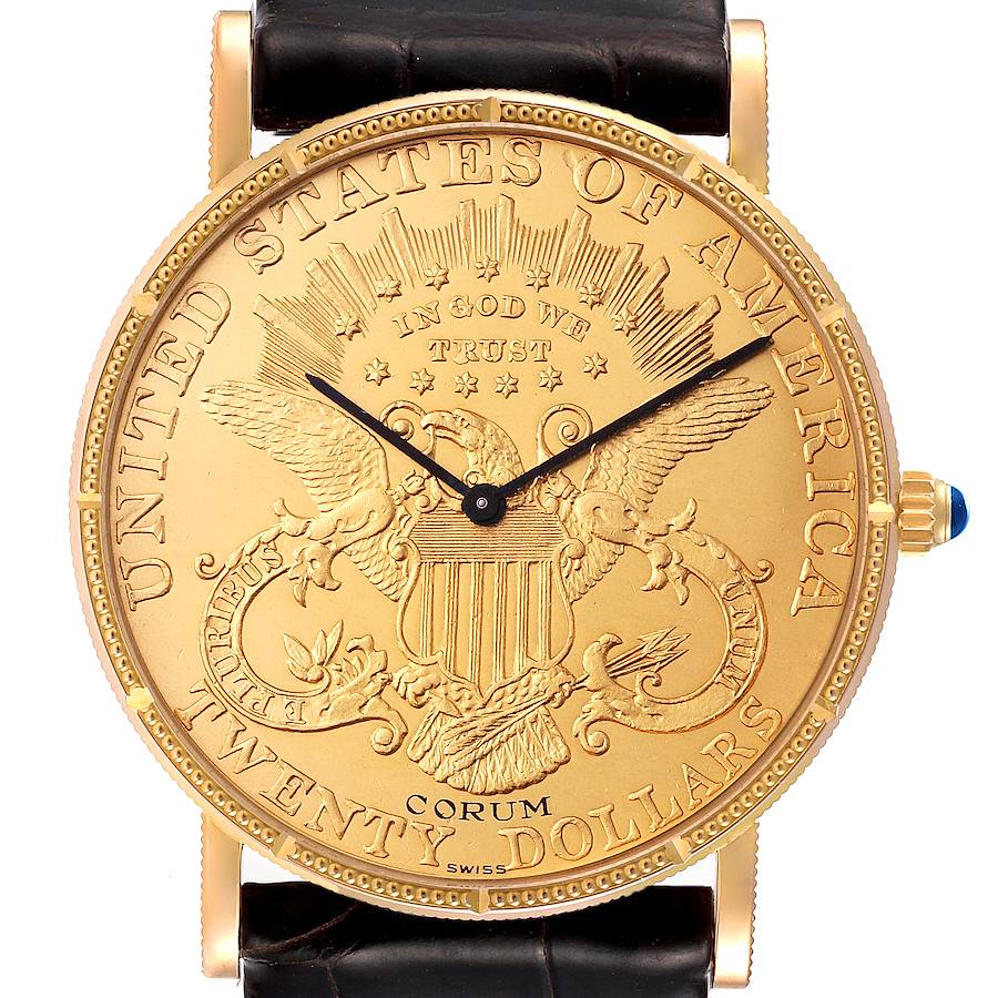 Corum 20 Dollars Double Eagle Yellow Gold Coin Mechanical Mens Watch 1904 SwissWatchExpo