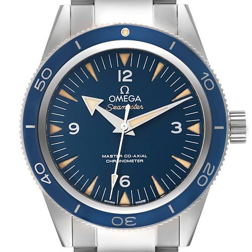 Photo of Omega Seamaster 300 Blue Dial Titanium Watch 233.90.41.21.03.001 Box Card