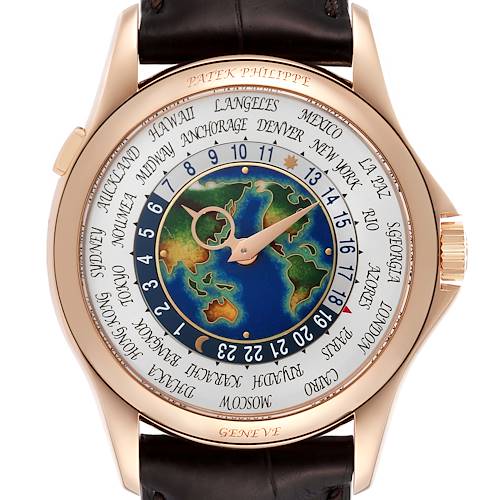 Photo of Patek Philippe World Time Complications Rose Gold Earth Dial Mens Watch 5131
