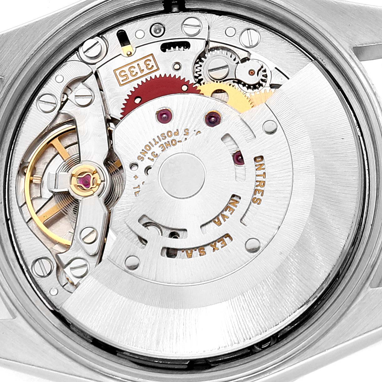 This image shows the internal mechanical movement of the Rolex Date 15200 Men's Stainless Steel Blue Dial 15200 Men's Stainless Steel Blue Dial model watch from a top-down angle.