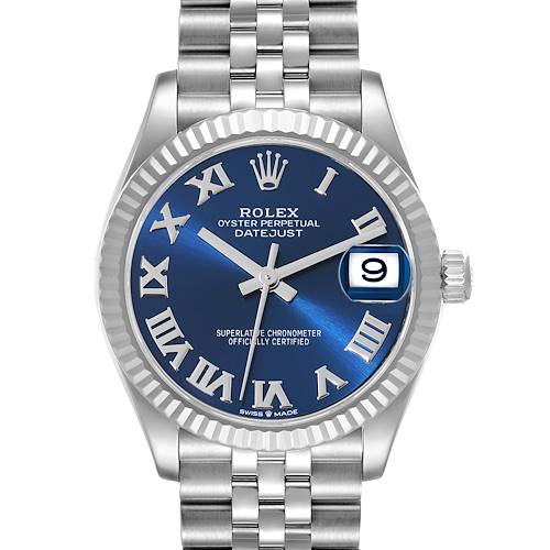Photo of Rolex Datejust Midsize 31 Steel White Gold Blue Dial Watch 278274 Unworn