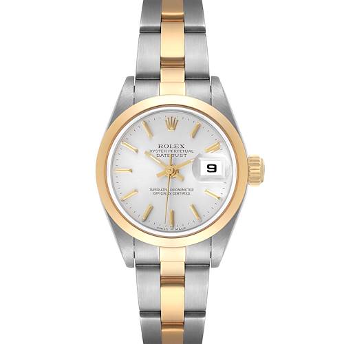 Photo of Rolex Datejust Steel 18k Yellow Gold Silver Dial Ladies Watch 79163 Box Papers