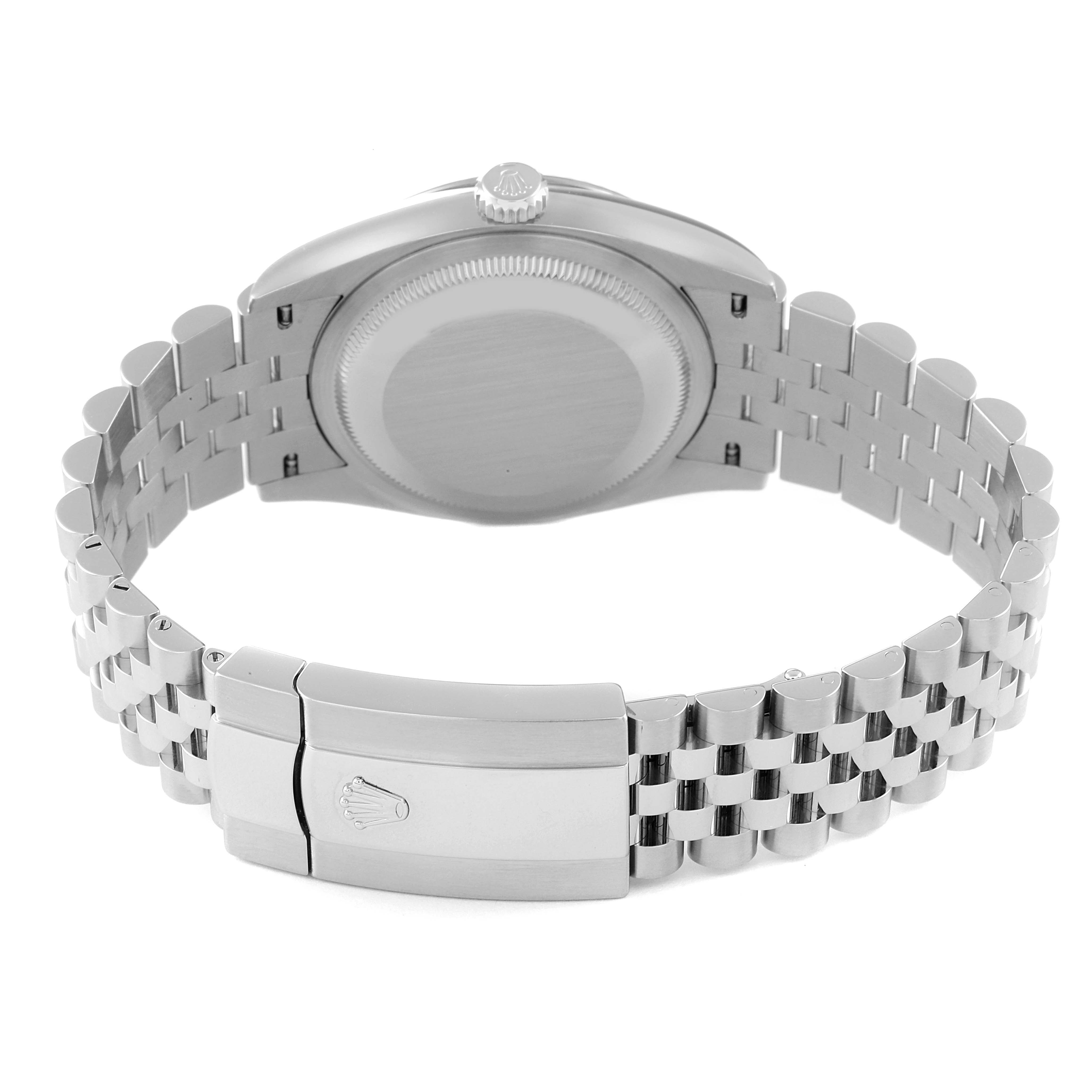The image shows the case back and bracelet clasp of a Rolex Datejust 126234 Men's Stainless Steel Silver Dial 126234 Men's Stainless Steel Silver Dial watch from a rear angle.