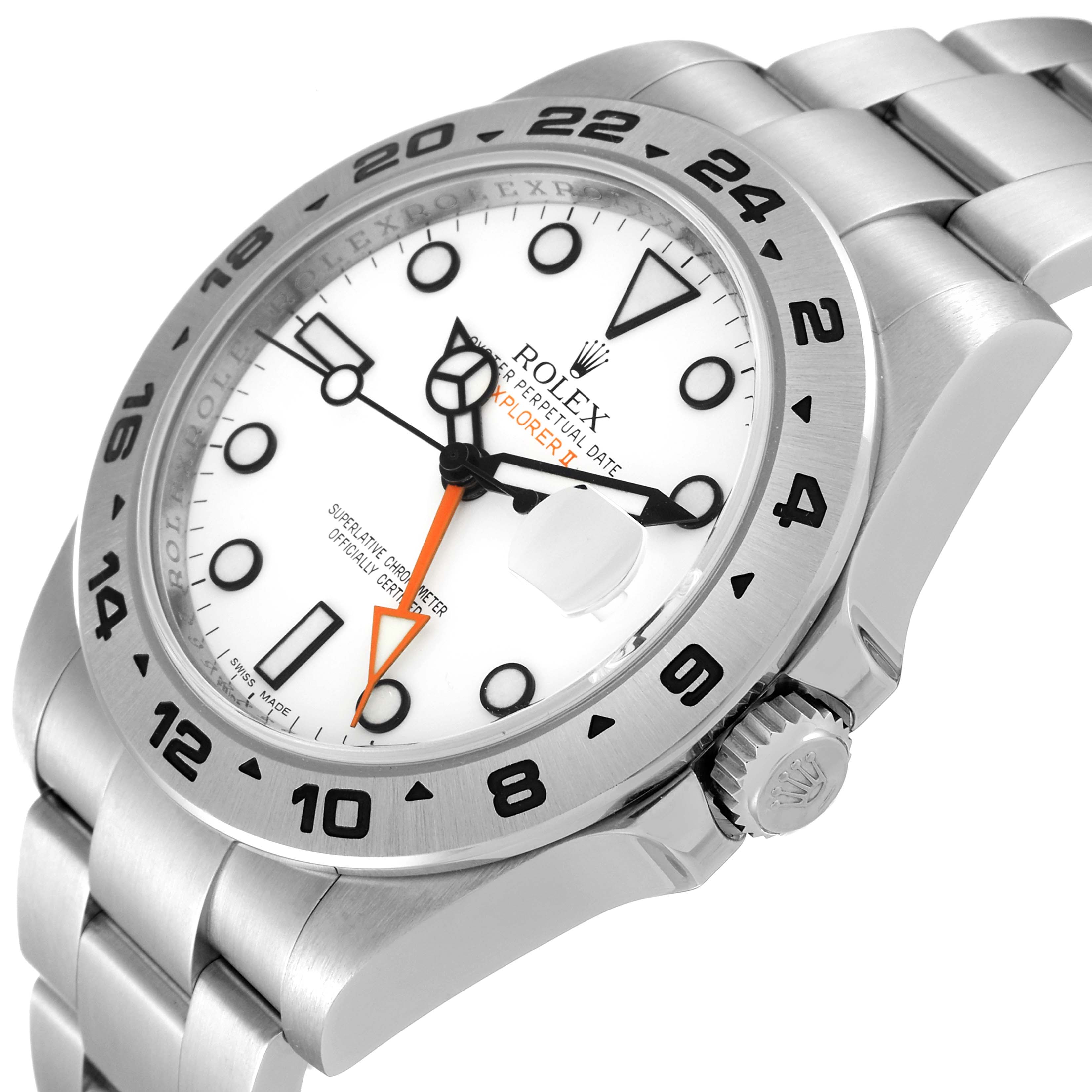 This image shows a close-up angle of a Rolex Explorer 216570 Men's Stainless Steel White Dial 216570 Men's Stainless Steel White Dial model, highlighting the dial, bezel, and a section of the bracelet.