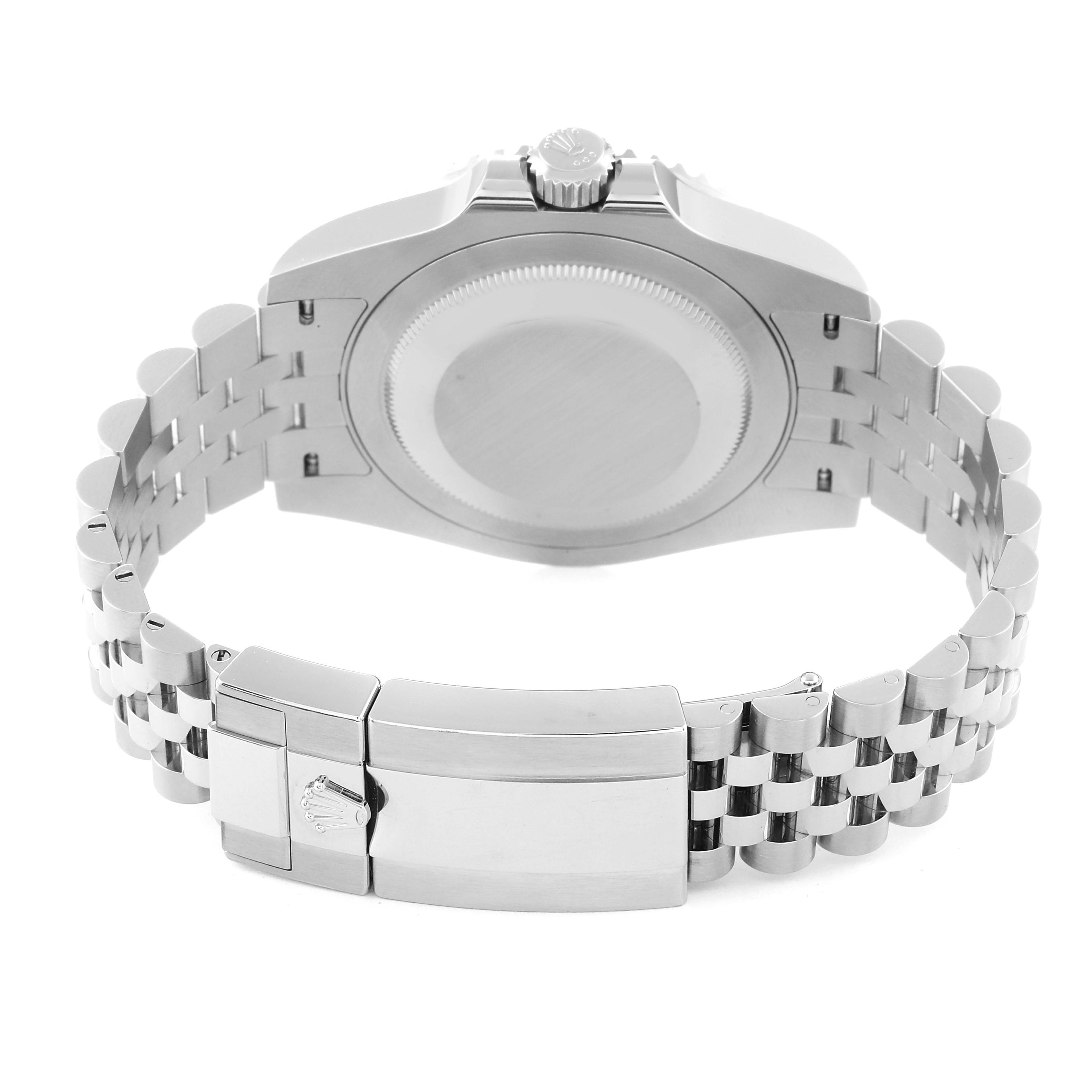 This image shows the back case and bracelet clasp of a Rolex GMT-Master 126710 Men
s Stainless Steel Black Dial 126710 Men
s Stainless Steel Black Dial watch.