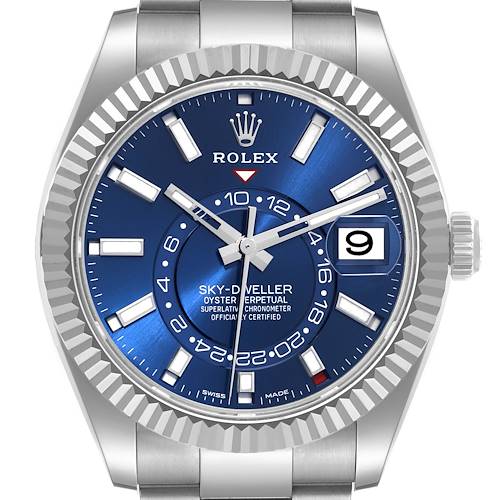 Photo of Rolex Sky-Dweller Steel White Gold Blue Dial Mens Watch 326934 Unworn