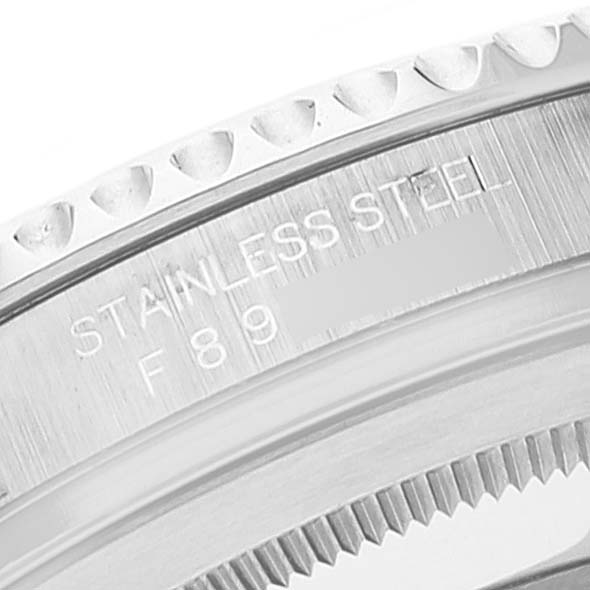 This close-up image shows the stainless steel case and bezel of a Rolex Yacht-Master 16622 Men's Stainless Steel Silver Dial 16622 Men's Stainless Steel Silver Dial watch.