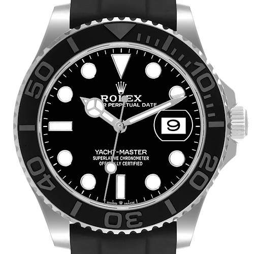 Photo of Rolex Yachtmaster White Gold Oysterflex Bracelet Mens Watch 226659 Unworn
