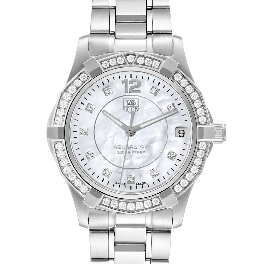 TAG Heuer Aquaracer Mother of Pearl Diamond Dial Ladies Watch WAF1313 SwissWatchExpo