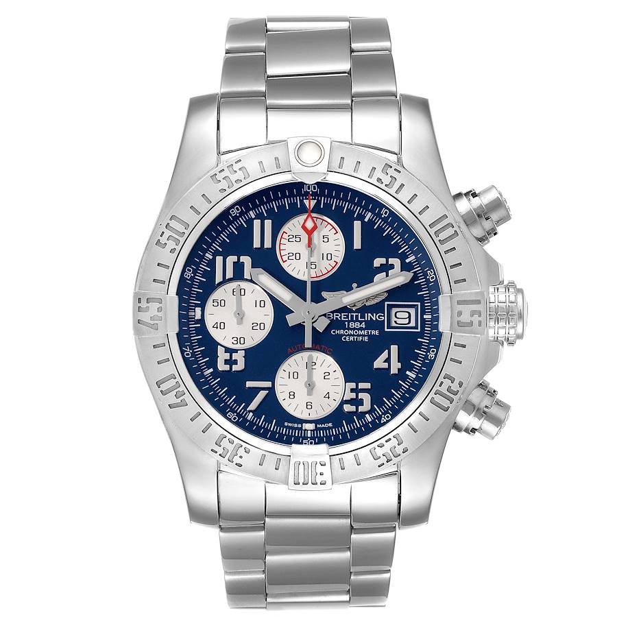 Breitling super avenger 2 blue 2025 dial