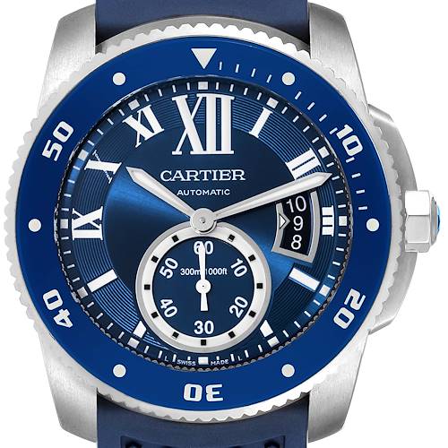 Photo of Cartier Calibre Diver Stainless Steel Blue Dial Watch WSCA0010 Papers