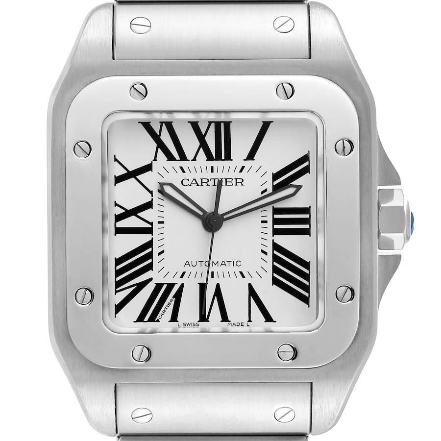 Cartier Santos 100 Automatic Large Steel Mens Watch W200737G Box Papers SwissWatchExpo