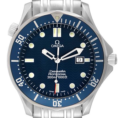 Photo of Omega Seamaster 41mm James Bond Blue Dial Steel Watch 2541.80.00 Box Card